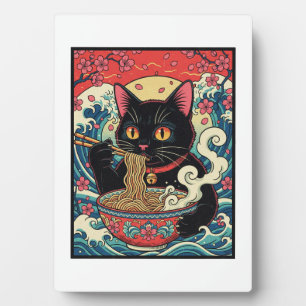 Placa Expositora Lucky Cat Ramen Noodle Art