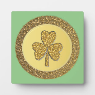 Placa Expositora Lucky Irish Shamrock Gold Coin