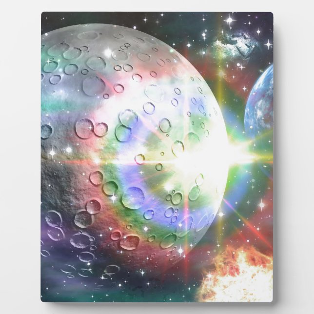 Placa Expositora luna de arco iris (Frente)