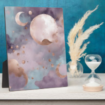 Luna en arte de IA rosada