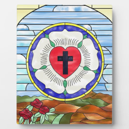 Placa Expositora Luther Rosa ventana de vidrio templado