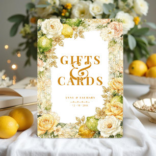 Placa Expositora Luxury Mediterranean Lemons & Flowers Wedding