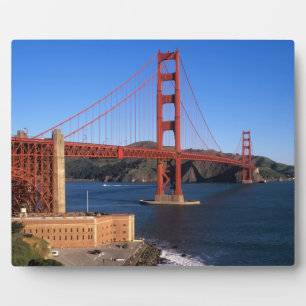 Placa Expositora Luz de la mañana baña el puente Golden Gate