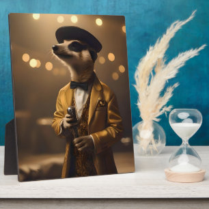 Placa Expositora "Luz de Luna de Suricata: La Serenata de un Croone