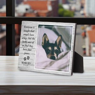 Placa Expositora Luz Rústica Madera Pérdida de Mascota Memorial de 