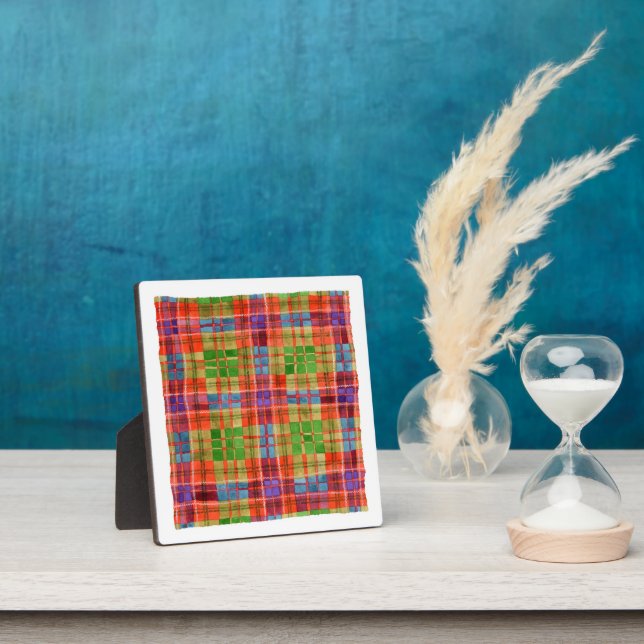 Placa Expositora MAC RAE TARTAN 5.25"X5.25" Plaque + Easel (in situ)