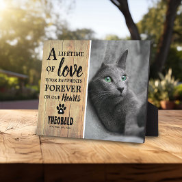Placa Expositora Madera Ligera Rústica Mascota | Memorial de Foto d