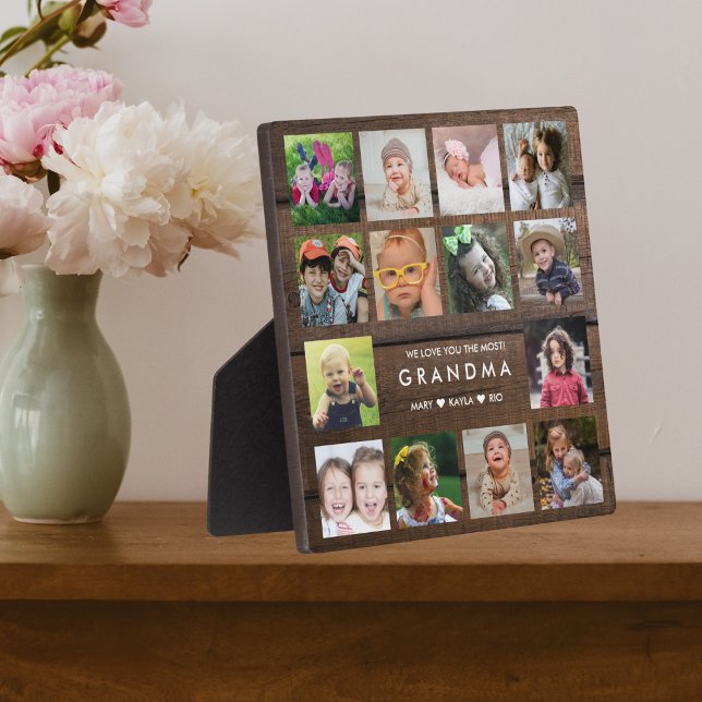 Placa Expositora Madera oscura te queremos abuela Collage de fotos  (Subido por el creador)