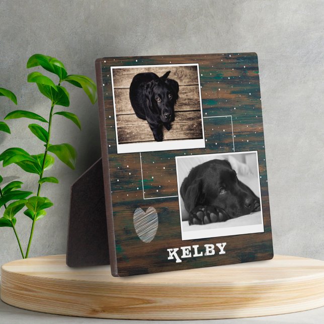 Placa Expositora Madera rústica con Collage de fotos de perro Masco (Subido por el creador)