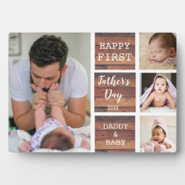 Placa Expositora Madera Rústica del Día del Primer Padre 4 Collage 