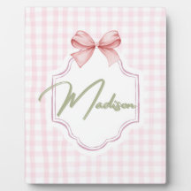 Madison Personalizada Baby Nursery Bow&Gingham
