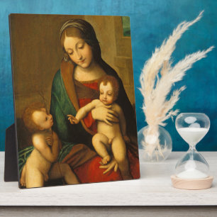 Placa Expositora Madonna y niño con santos