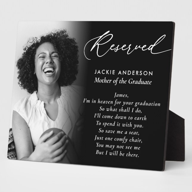 Placa Expositora Madre de graduado en el cielo para foto de graduac (Lado)