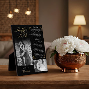 Placa Expositora Madre de la novia Boda de fotos negras Keepsake