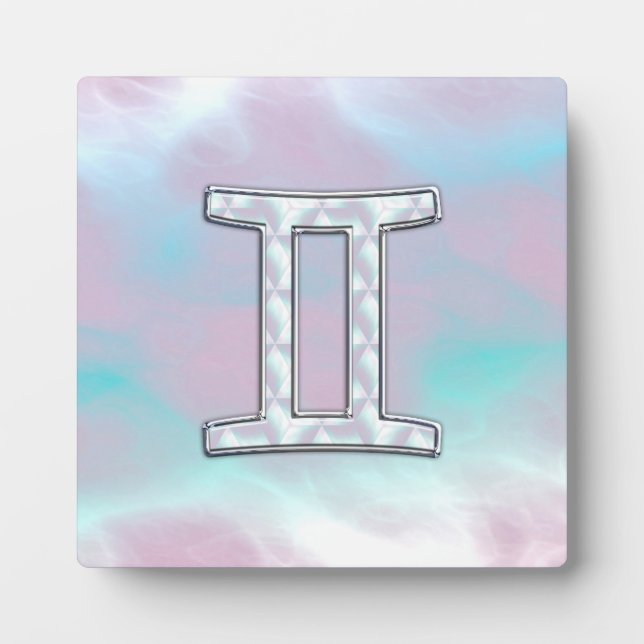 Placa Expositora Madre del Rótulo Gemini Zodiac estilo Perla (Frente)