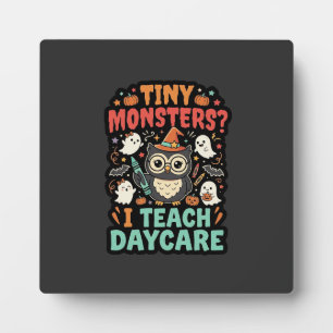 Placa Expositora Maestra de guardería de Halloween monstruos pequeñ