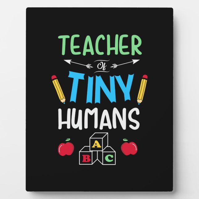Placa Expositora Maestros entregan a profesores, humanos pequeños (Frente)