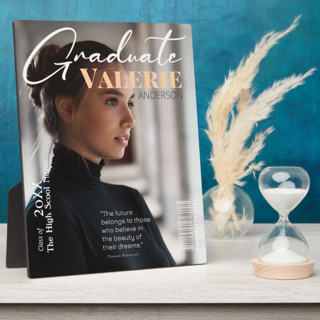 Placa Expositora ✨ Magazine Style Elegante y Graduado Moderno (Lado)