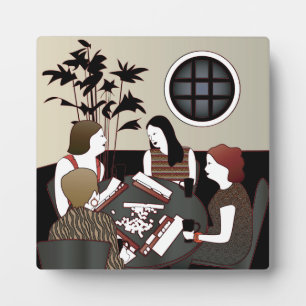 Placa Expositora Mah Jongg Game Plaque