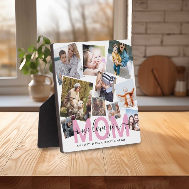 Placa Expositora Mamá Collage de fotos moderna 'Te queremos' (Subido por el creador)