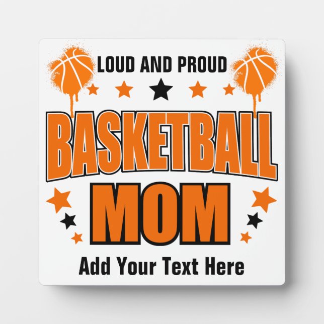 Placa Expositora Mamá de Baloncesto - Mesa con Caballete (Frente)