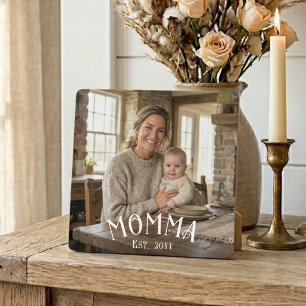 Placa Expositora Mamá Est Año Primera Vez Foto Mamá