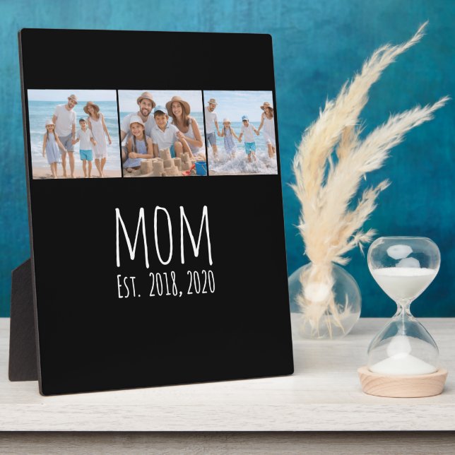 Placa Expositora Mamá Estableció Elegante Escritura Negra 3 Foto  (Lado)