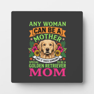 Placa Expositora Mamá Golden Retriever Amante de Perros Florales
