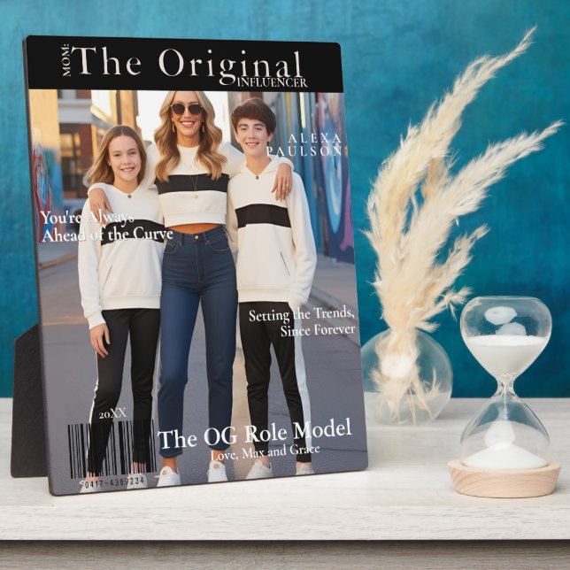Placa Expositora Mamá: La portada original de la revista Influencer (Lado)