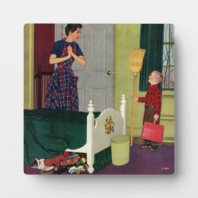 Placa Expositora ¡Mamá, Limpié Mi Habitación! (Frente)