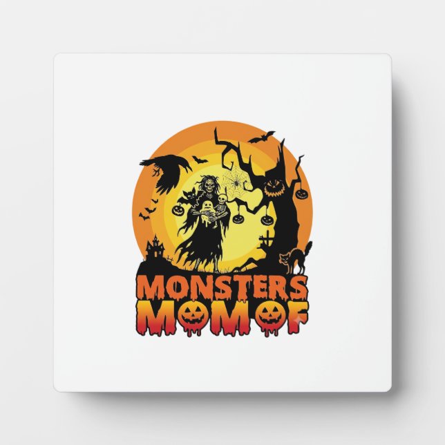 Placa Expositora Mamá Monstruos Halloween Monstruo Fantasma Esquele (Frente)