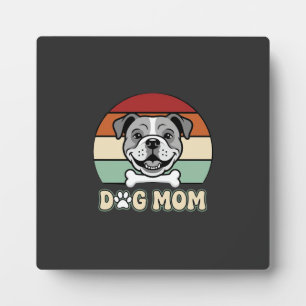 Placa Expositora Mamá Perro Retro Vector Bulldog