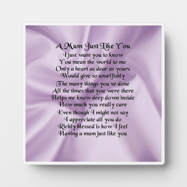 Placa Expositora Mamá Poem Plaque - Lilac (Frente)