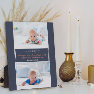 Placa Expositora Mamá te amo Poema 2 Foto Azul