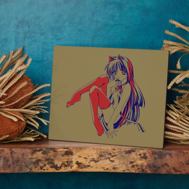 Placa Expositora Manga Americano Neko Gatita Kawaii Anime (Lado)