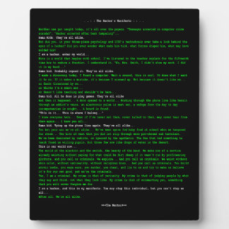 Placa Expositora Manifiesto del hacker