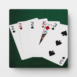 Placa Expositora Manos De Póquer - Tres De Un Tipo - Dos