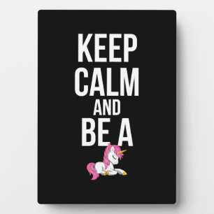 Placa Expositora Mantén la calma y sé un Unicornio