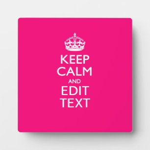 Placa Expositora MANTENER LA CALMA Y TU Texto sobre Fuchsia