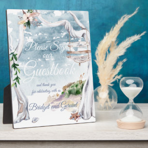 Placa Expositora Manual de la Boda de Driftwood Arbor Beach