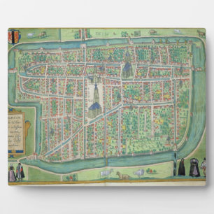 Placa Expositora Map of Delft, from 'Civitates Orbis Terrarum' by G
