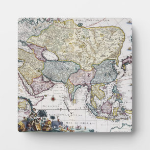 Placa Expositora Mapa antiguo de Asia 1696