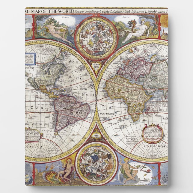 Placa Expositora Mapa antiguo del mundo (Frente)