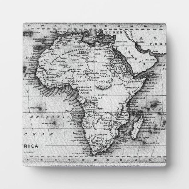 Placa Expositora Mapa de África | Grabado por Thomas Stirling (Frente)