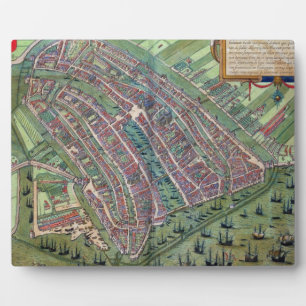 Placa Expositora Mapa de Ámsterdam, de 'Civitates Orbis Terrarum'