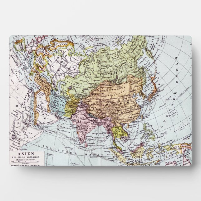 Placa Expositora Mapa de Asia del siglo XIX (Frente)