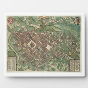 Placa Expositora Mapa de Bratislava, de 'Civitates Orbis Terrarum'