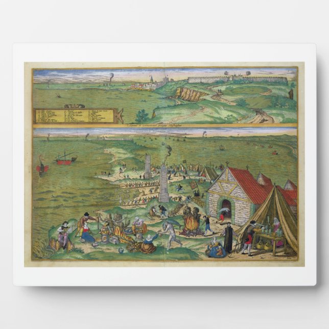 Placa Expositora Mapa de Cádiz, de 'Civitates Orbis Terrarum' por G (Frente)