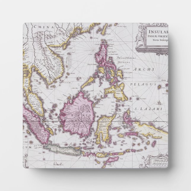 Placa Expositora Mapa de China e Indonesia | 1710 (Frente)