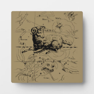 Placa Expositora Mapa de constelación de Aries Vintage Hevelius 169